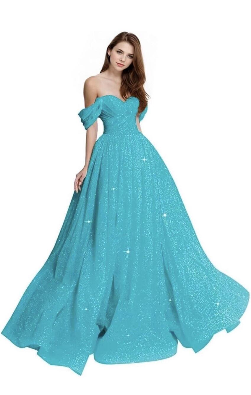 Turquoise Green Corset Tulle Gown, Tulle Maxi Dress, Wedding Party Gowns- 6